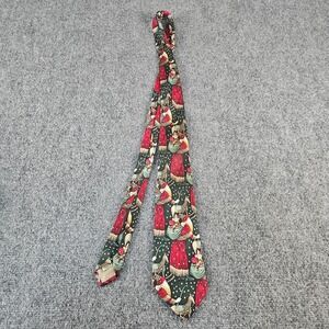 Vintage Christmas Santa Tie 100% Silk Made Italy Novelty Holiday Mens Necktie